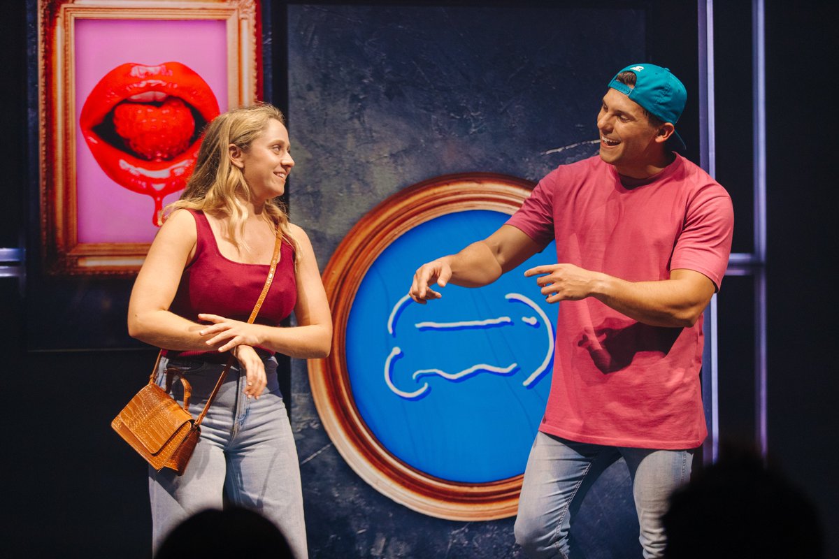QPAC's tweet photo. We are hearing rave reviews about @shakeandstir's newest stage spectacle - FOURTHCOMING. Don't miss this hilarious choose-your-own-adventure rom-com starring Johnny Balbuziente & Cece Peters. Grab your tickets here: https://t.co/AhhWMKexe5
Pics: David Fell
#Fourthcoming #atqpac https://t.co/cgM4nbPbNF