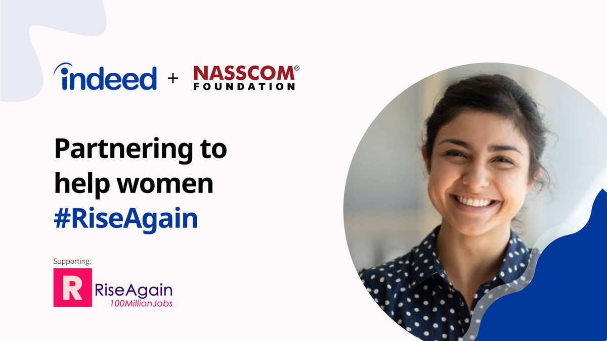 RiseAgain proudly announces its strategic partnership with <a href="/Indeed_India/">Indeed India</a> and <a href="/NASSCOMfdn/">Nasscom Foundation</a> to help women #RiseAgain. A shout out for everyone who helped generate employment opportunities for the better future of impacted women.

Apply now - bit.ly/3pfPdF3

 #WorkNeedsWomen