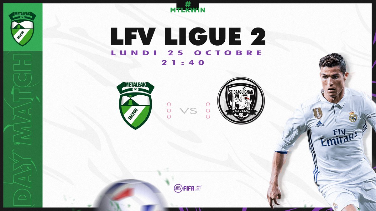 MTLK_eFoot's tweet photo. 🟢Programme de la soirée ⚪

#ESPORTFA22 #LFVD2 journée 2

21H40🆚@SCDraguignan_AC

📺En direct sur notre chaine Twitch dès 21h40⤵
https://t.co/k4mIDoPkKk

@ActuEsportFA @TeamMetaleak @mtlkteamfifa @TACFCOesport https://t.co/EkjXD0knrE