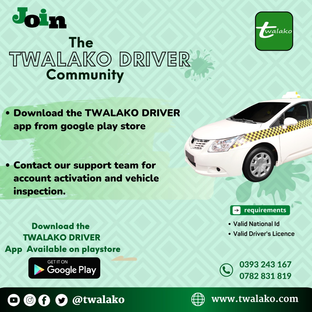 twalako's tweet photo. The #TwalakoCommunity is growing each day and we are glad that the already registered #twalakodriver are fully signed up & ready to ride clients in style Say no more!
Get the @twalako app👇
https://t.co/DzeLuuE2G3 (driver )
https://t.co/BY9ly4HibU (customer)
#RegistrationIsFree https://t.co/SW4mNdqmqE