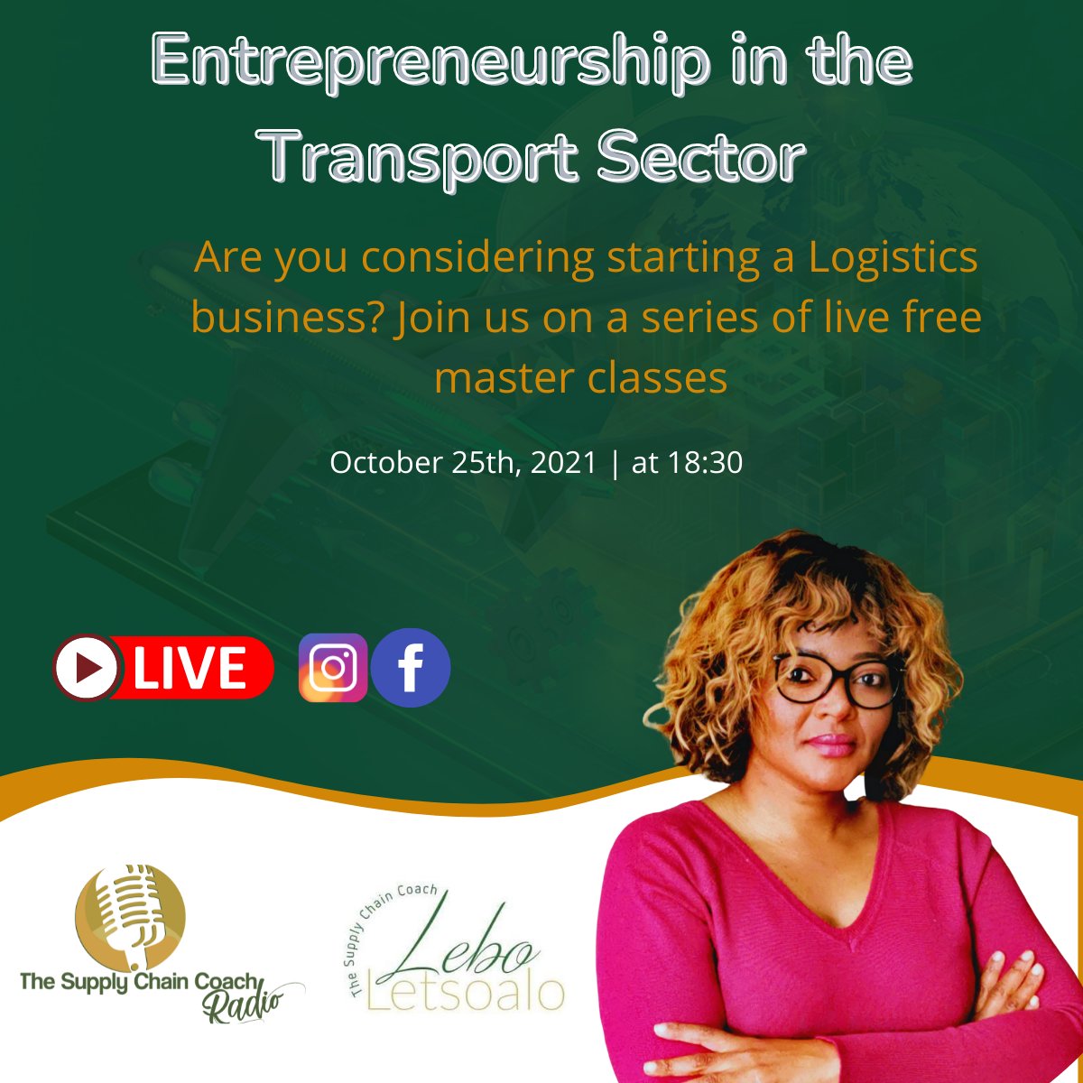 Join me for a free coaching session tonight at 6:30 pm on Instagram to learn about Transport sector. Follow @thesupplychaincoach