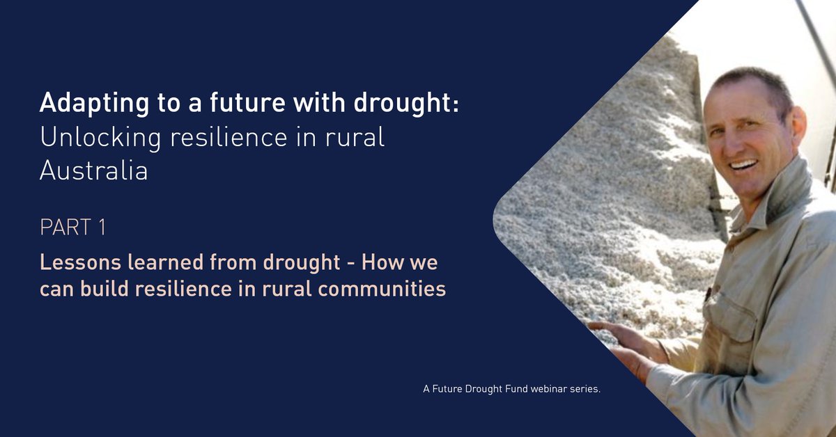 ARLFNews's tweet photo. Starts tomorrow

The first episode of the #FutureDroughtFund webinar series 'Adapting to a future with drought - unlocking resilience in rural Australia' starts tomorrow 26 October 2021.

Lunch and learn from 12.00 pm AEDT

It's not too late to register - https://t.co/WvwyDp5aPY https://t.co/w8c2Zt3e3q