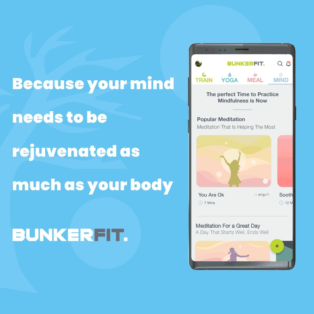 getBunkerfit's tweet photo. Mindfulness Module - From destressing, to meditation, to affirmations, we've got you covered in every way to keep your mind healthy along with your body https://t.co/T9WD2sc1rK