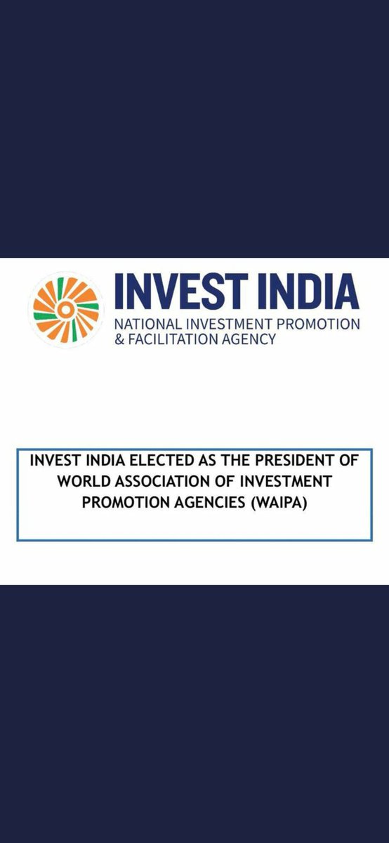 ajinkya_atkare's tweet photo. Nothing is possible without men, but nothing lasts without institutions.

@WAIPAorg president- @investindia  

#WorldTrustsIndia #TheIPAGoldStandard #NewIndia https://t.co/3vCpzBkJNH