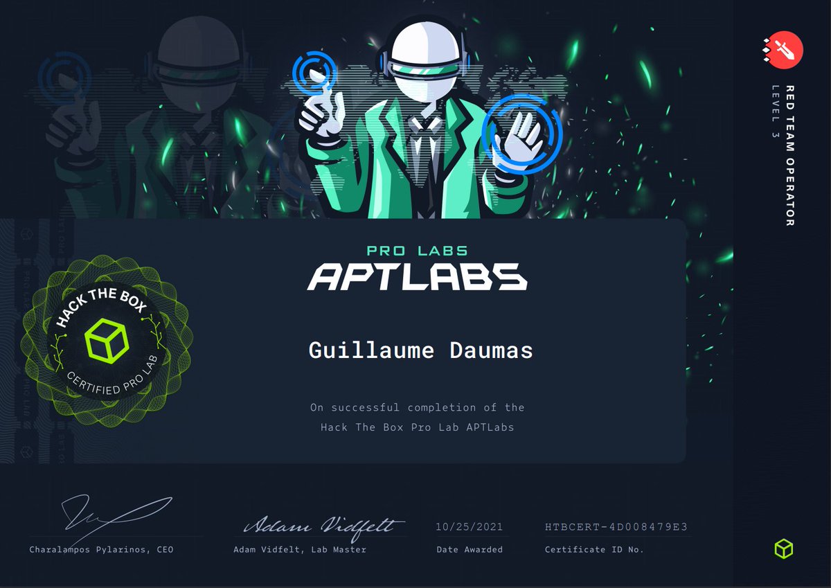 BlWasp_'s tweet photo. The beast is down. #APTLab from @hackthebox_eu finished after 3 months of try hard with my mate @FCaracal !
Definitly the hardest thing I have ever done on Active Directory...if Cybernetics was a game of checkers, this one is a game of Go. https://t.co/AAN9PSRx3g