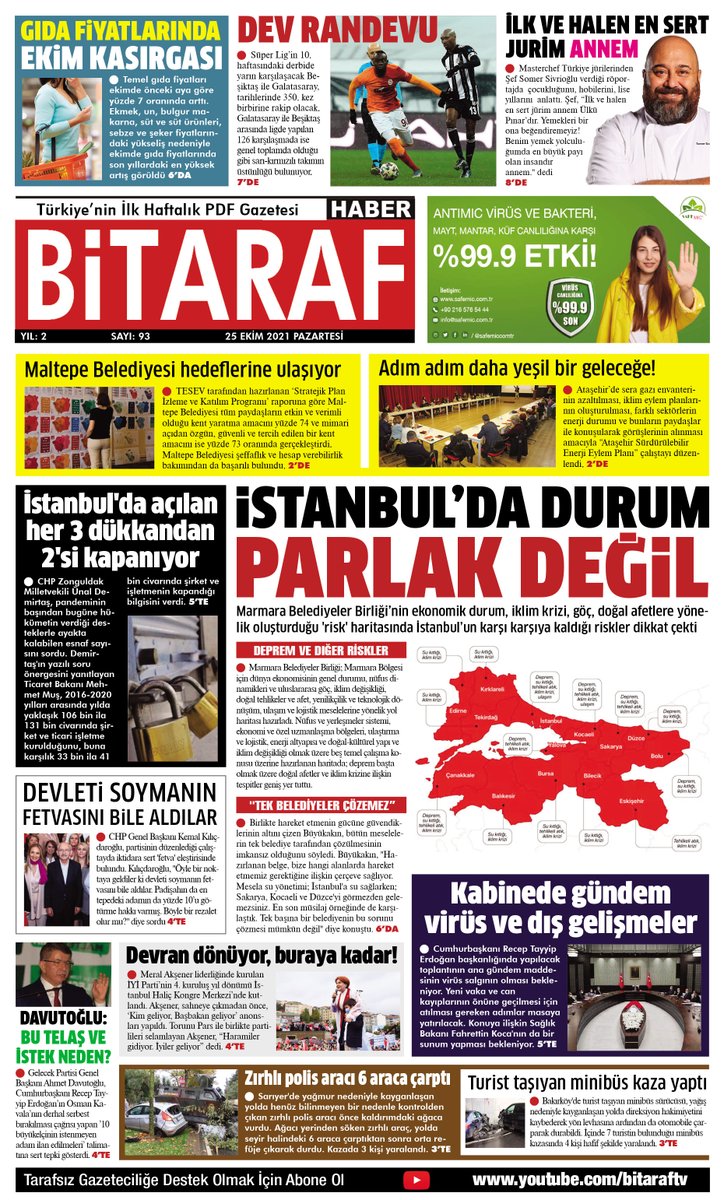 bitaraftv's tweet photo. Bitaraf Haber'in 25 Ekim sayısı çıktı!
#pazartesi #istanbul https://t.co/OSg1ryAeic