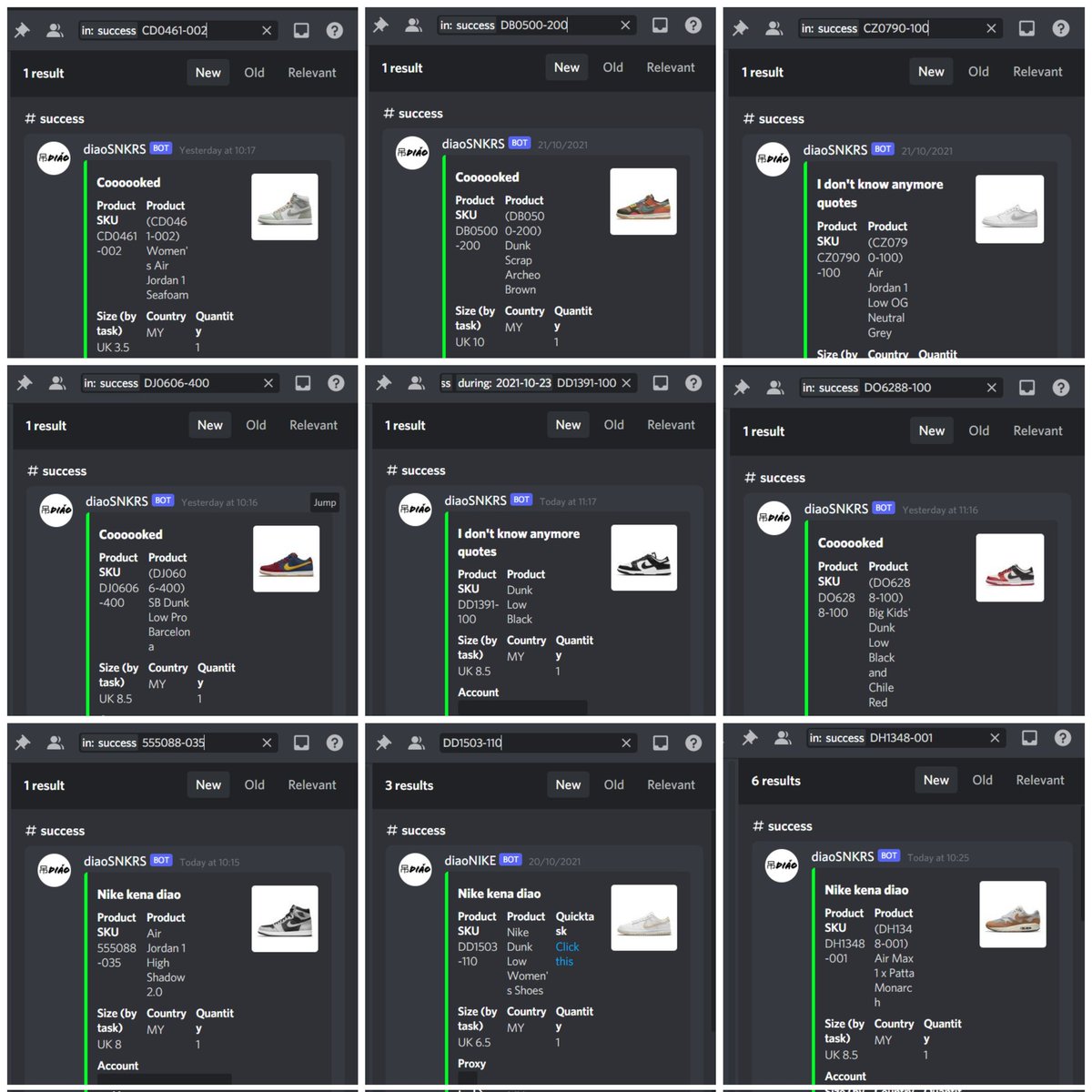 Energy week recap 🔥
Long last W from SNKRS

Bot-<a href="/diaoSNKRS/">home of diaoSNKRS</a> yyds
CG-@CookedEM_MY <a href="/BrenNotifyCG/">BrenNotify Log</a>
Proxies-@Leafproxies <a href="/RunProxies/">Run Proxies</a>