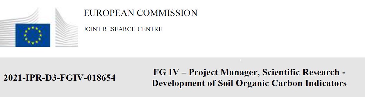 PanosPanagos33's tweet photo. #EUSO. We are hiring a contract agent to develop Soil Organic Carbon Indicators and models. Up to 6 yrs contract in @EU_ScienceHub working with models (#century, #Daycent) or digital soil mapping. Deadline 26.10.21. Apply here: https://t.co/8u18d9wApB (2021-IPR-D3-FGIV-018654) https://t.co/6p3HhRi5zK