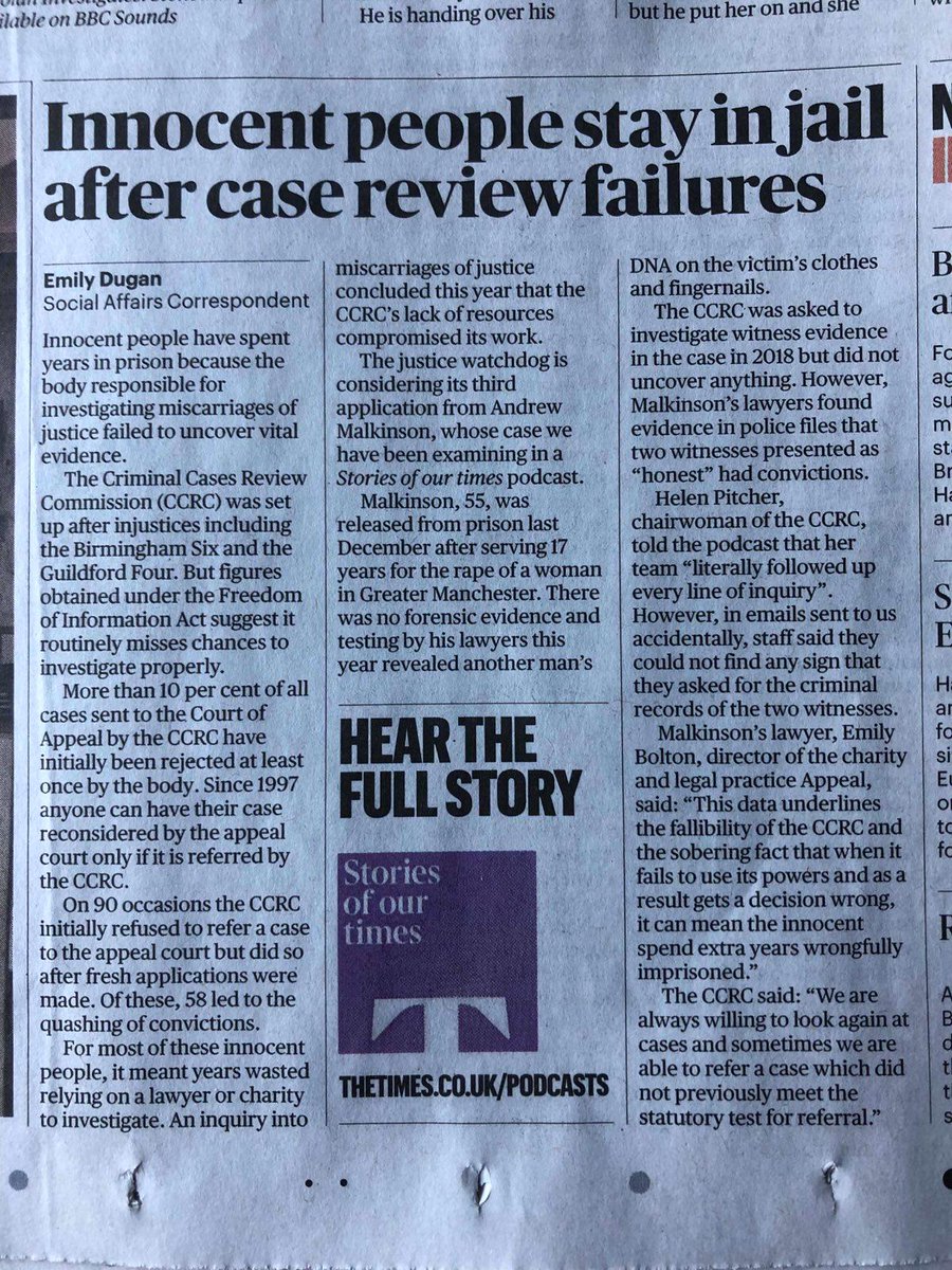 Without pinning down the facts, you won't uncover miscarriages of justice.

Evidence gathering is the <a href="/ccrcupdate/">Criminal Cases Review Commission (CCRC)</a>'s *key* function but despite extensive powers to elicit information, it often fails to follow the most obvious routes.

A powerful challenge from <a href="/emilydugan/">Emily Dugan</a>.