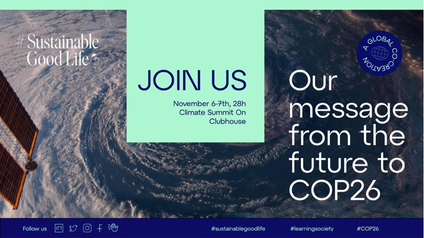 Kaj Embren (@kajembren) on Twitter photo Encourage, influence and inspire multi-stakeholder engagement for impactful solutions in a 28-hour co-creation 6-7 Nov on #Clubhouse for a #SustainableGoodLife #learningsociety <a href="/swetac/">Dr. Sweta Chakraborty</a> <a href="/gunterpauli/">Gunter Pauli</a> <a href="/James_Hanusa/">James_Hanusa</a> <a href="/ContChange/">Bert-Ola Bergstrand</a> <a href="/helene_wpli/">Helene Li ✨🍀💜</a> <a href="/JPradissitto/">Dr Jasmine Pradissitto</a> <a href="/rosenbergann/">Ann Rosenberg</a> <a href="/COP26/">COP26</a> Encourage, influence and inspire multi-stakeholder engagement for impactful solutions in a 28-hour co-creation 6-7 Nov on #Clubhouse for a #SustainableGoodLife #learningsociety <a href="/swetac/">Dr. Sweta Chakraborty</a> <a href="/gunterpauli/">Gunter Pauli</a> <a href="/James_Hanusa/">James_Hanusa</a> <a href="/ContChange/">Bert-Ola Bergstrand</a> <a href="/helene_wpli/">Helene Li ✨🍀💜</a> <a href="/JPradissitto/">Dr Jasmine Pradissitto</a> <a href="/rosenbergann/">Ann Rosenberg</a> <a href="/COP26/">COP26</a>