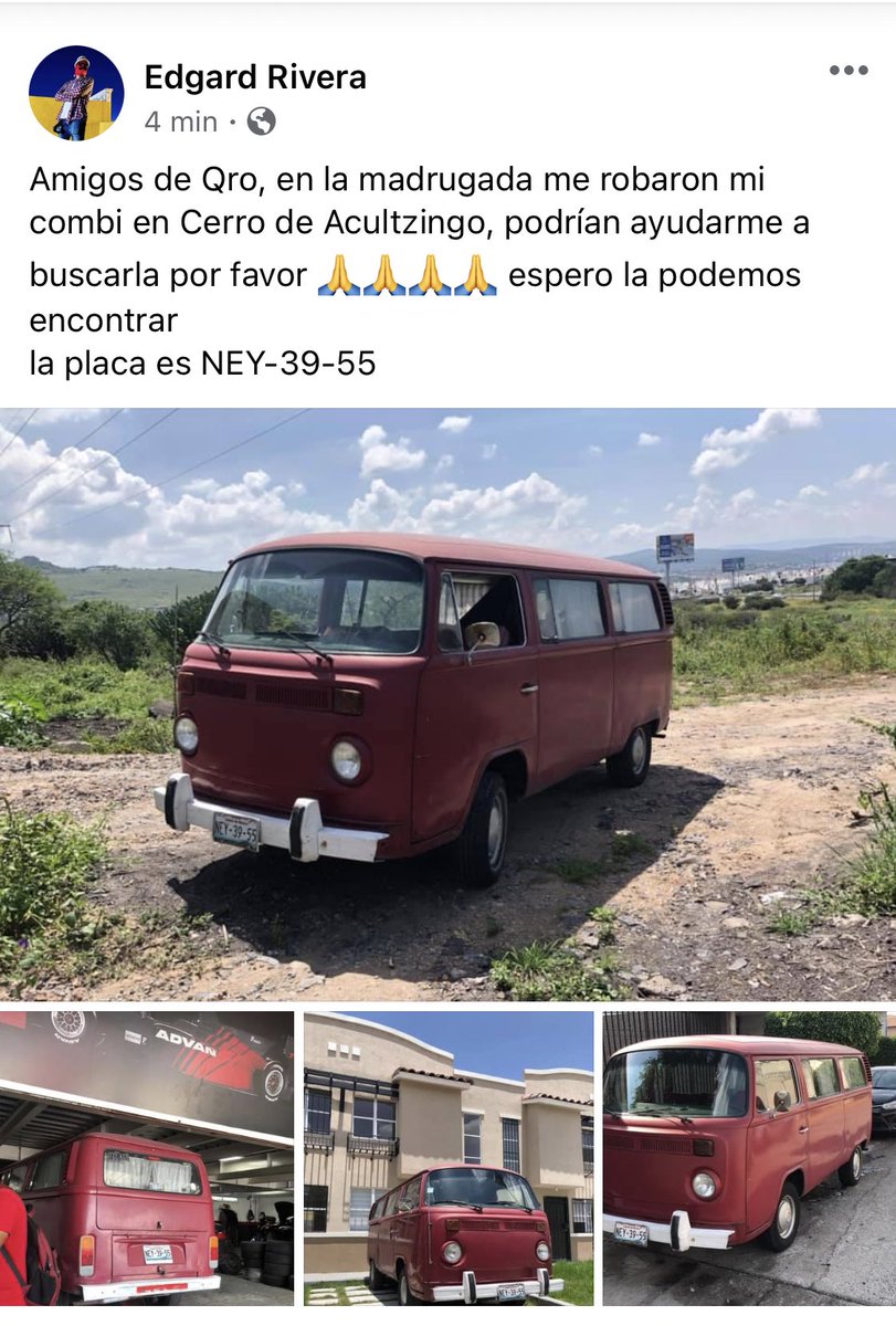 delisyey's tweet photo. Me ayudan a compartirlos favor ?#Queretaro  le robaron la combi a mi primo. 😪😪😪 https://t.co/5jCDiQN6fc