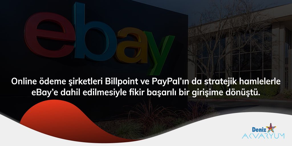 Bu ay karşınızda, kırık bir lazer ile kariyer hikayesine başlayan alışveriş sitesi eBay var!

#DenizAkvaryum #FikirdenGirişime #BaşarıHikayeleri