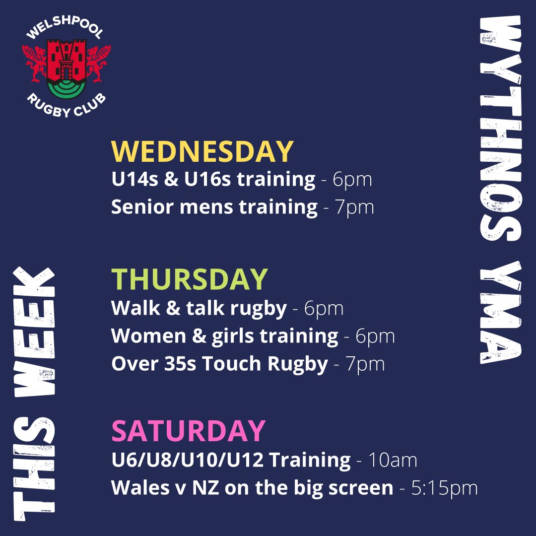 🏉THIS WEEK | WYTHNOS YMA🏉