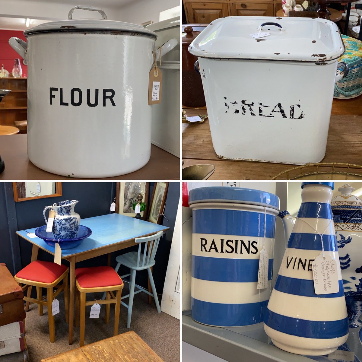astraantiques's tweet photo. If vintage kitchenalia is your thing then we have plenty dotted all around the centre from #cornishware to #enamelware #kitchenalia #vintagekitchen #vintagebreadbin #formicatable #formica #astraantiquescentre #hemswell #lincolnshire https://t.co/f8y3CUFPPn