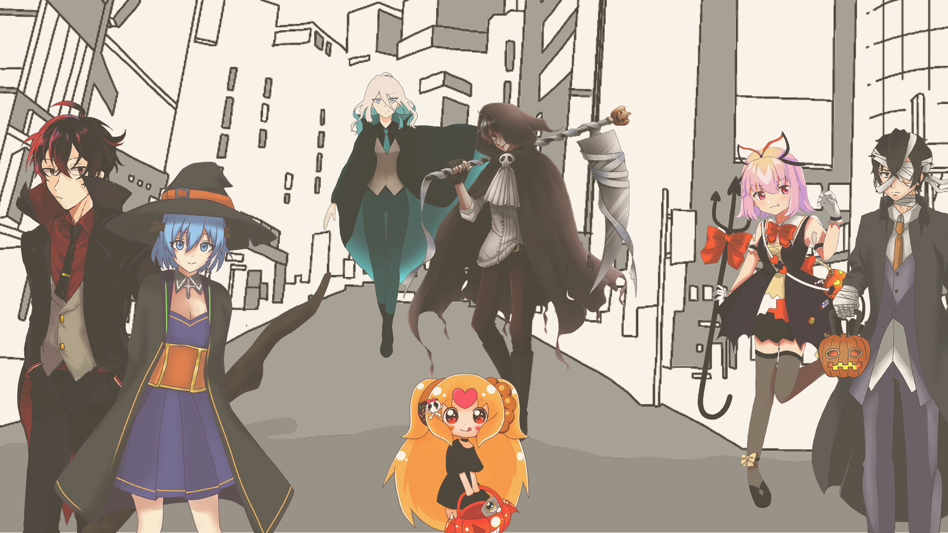 りむるもどき プロットアニメファンアアート ハロウィン21 ブラックチャンネル フラグちゃん カレコレ エマエマ Happy Halloween Art By Plott Anime Fan T Co Zrztocwl1o Twitter