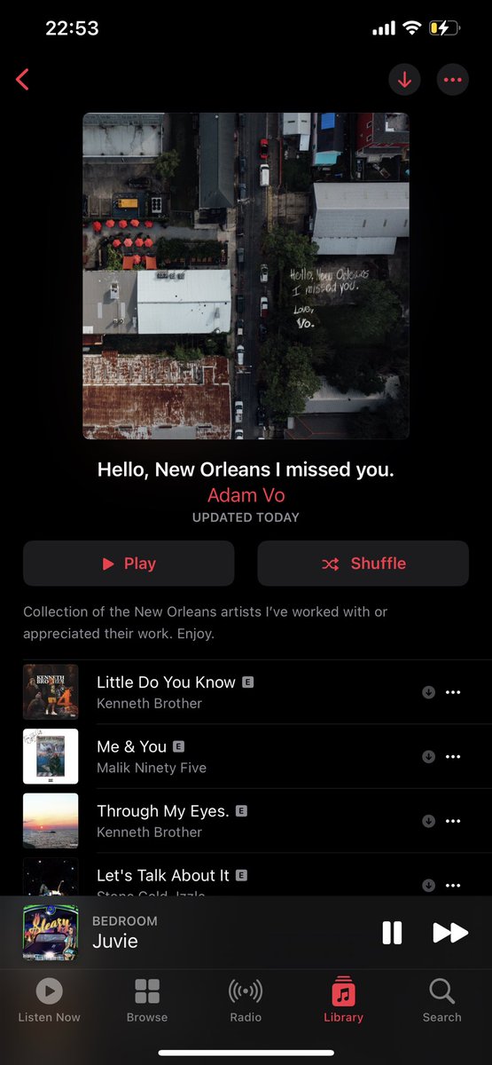 tvadv__'s tweet image. I made a playlist of my talented friends from New Orleans. music.apple.com/us/playlist/he…