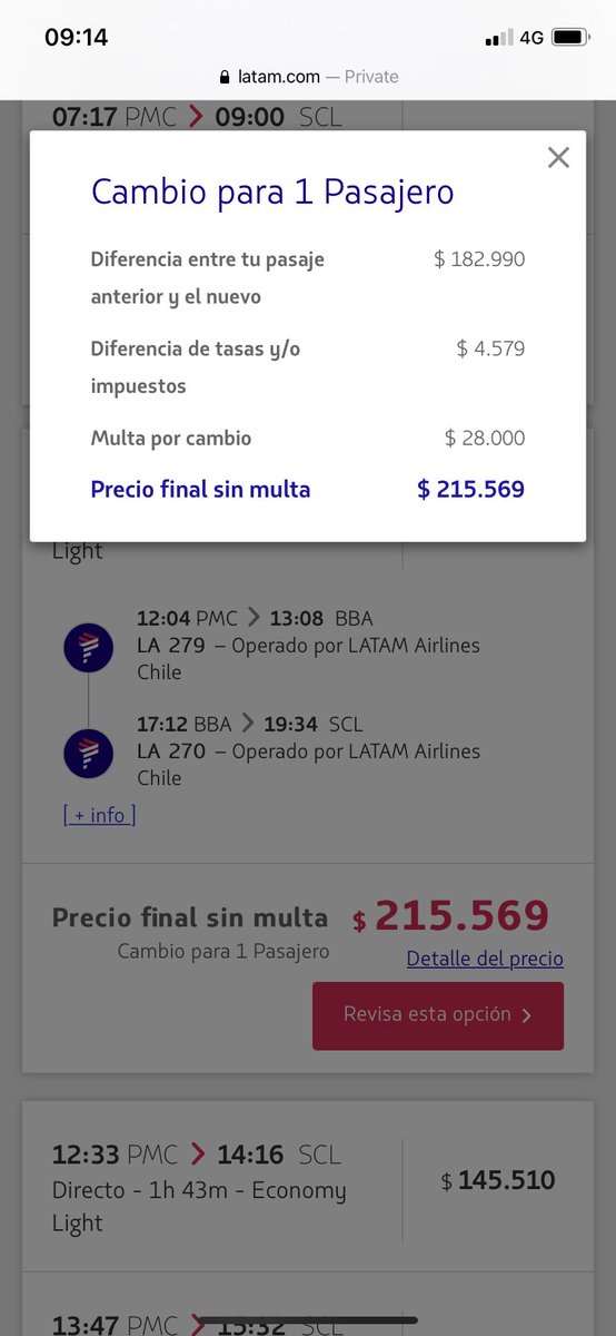 Ghotam25's tweet photo. @LATAMAirlines ofrecen precio sin multa y uno revisa el detalle, igual de te cobran la multa. #Vergonzoso #publicidadenganosa #CONADECUS https://t.co/2B2Ql601Mn