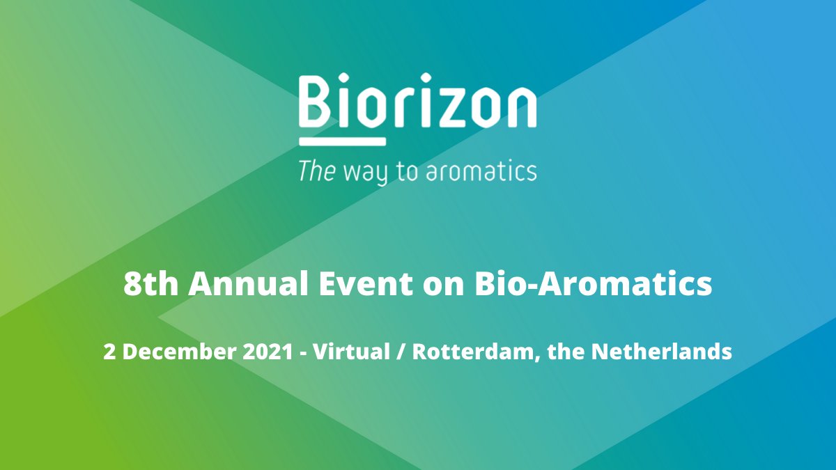 The Chemelot InSciTe #Biobased team will visit the 8th @Biorizon Annual Event on Bio-Aromatics on 2 December - THE must-attend event for anyone who's interested in renewable aromatics. 
Registration is still open ➡ bit.ly/3jBpL9E.
See you on-site or remotely!