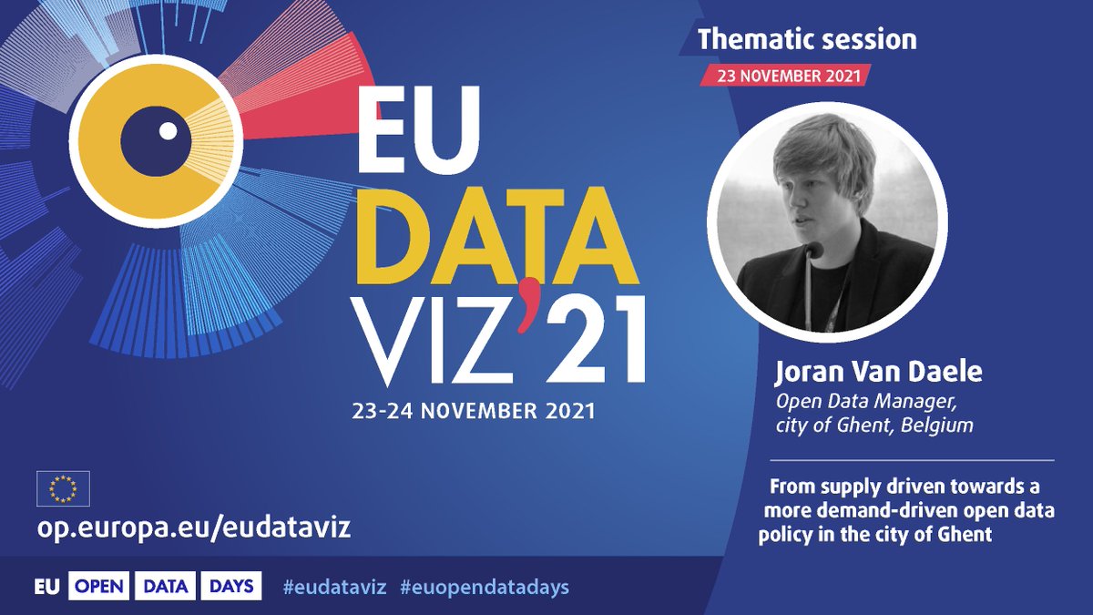 Do you know that <a href="/Stadgent/">Stad Gent</a> runs an open data portal <a href="/OpenDataGent/">Open Data Gent</a> with over 100 data sets? <a href="/Jo__ran/">Joran</a> will join us at the #EUDataViz 2021 to talk about the portal’s evolution and the importance of communication activities in ‘doing’ open data as a city 👉 bit.ly/3B0IsJK