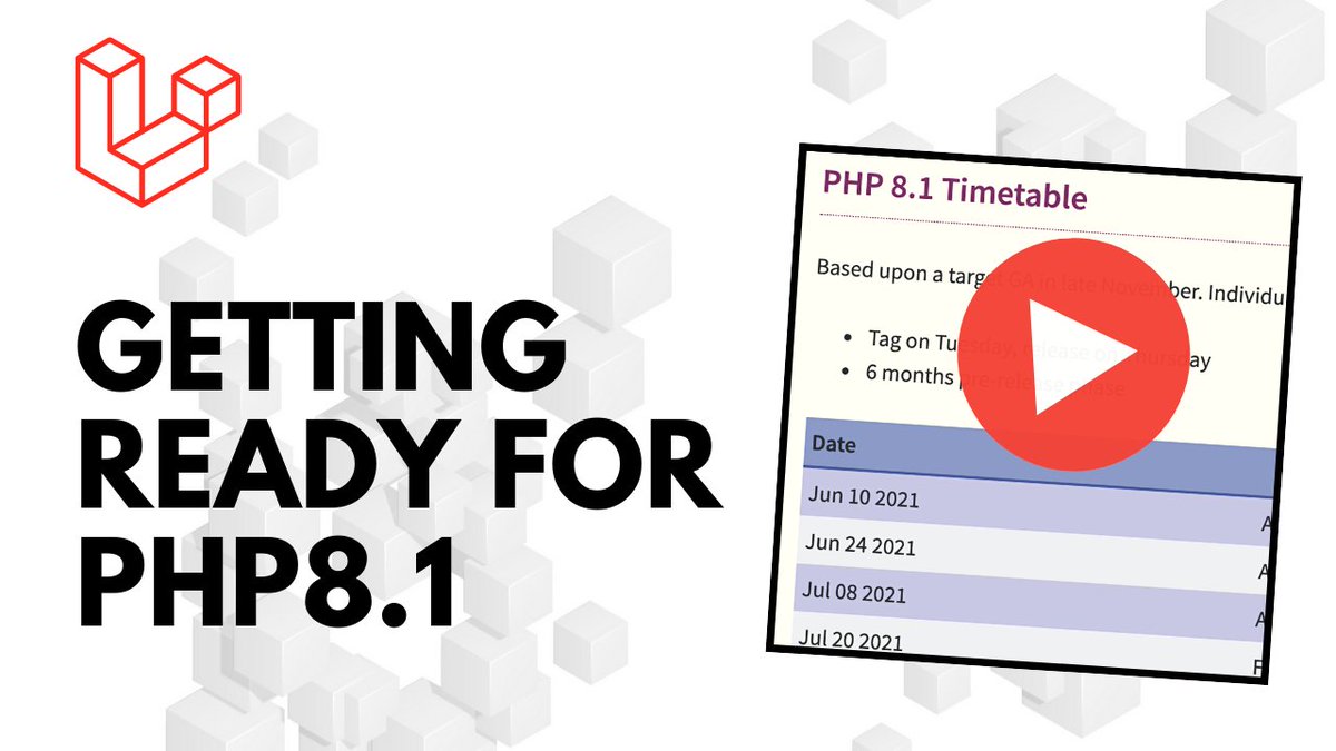 themsaid's tweet image. PHP 8.1 is coming next month and it has a lot of interesting features.
In this video, I'm going to show you these new features and how you can make use of them in your @laravelphp applications:
youtu.be/Qd0486iVt8o