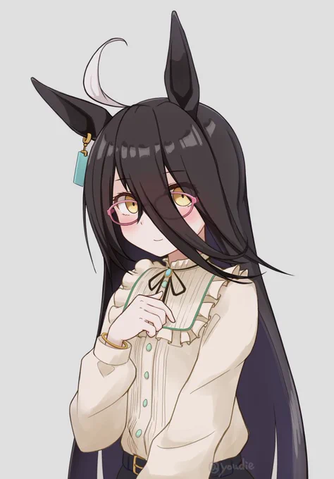 マンハッタンカフェの私服がかわいかったので描いた そしてついうっかり足した ガチャはまだ引けない