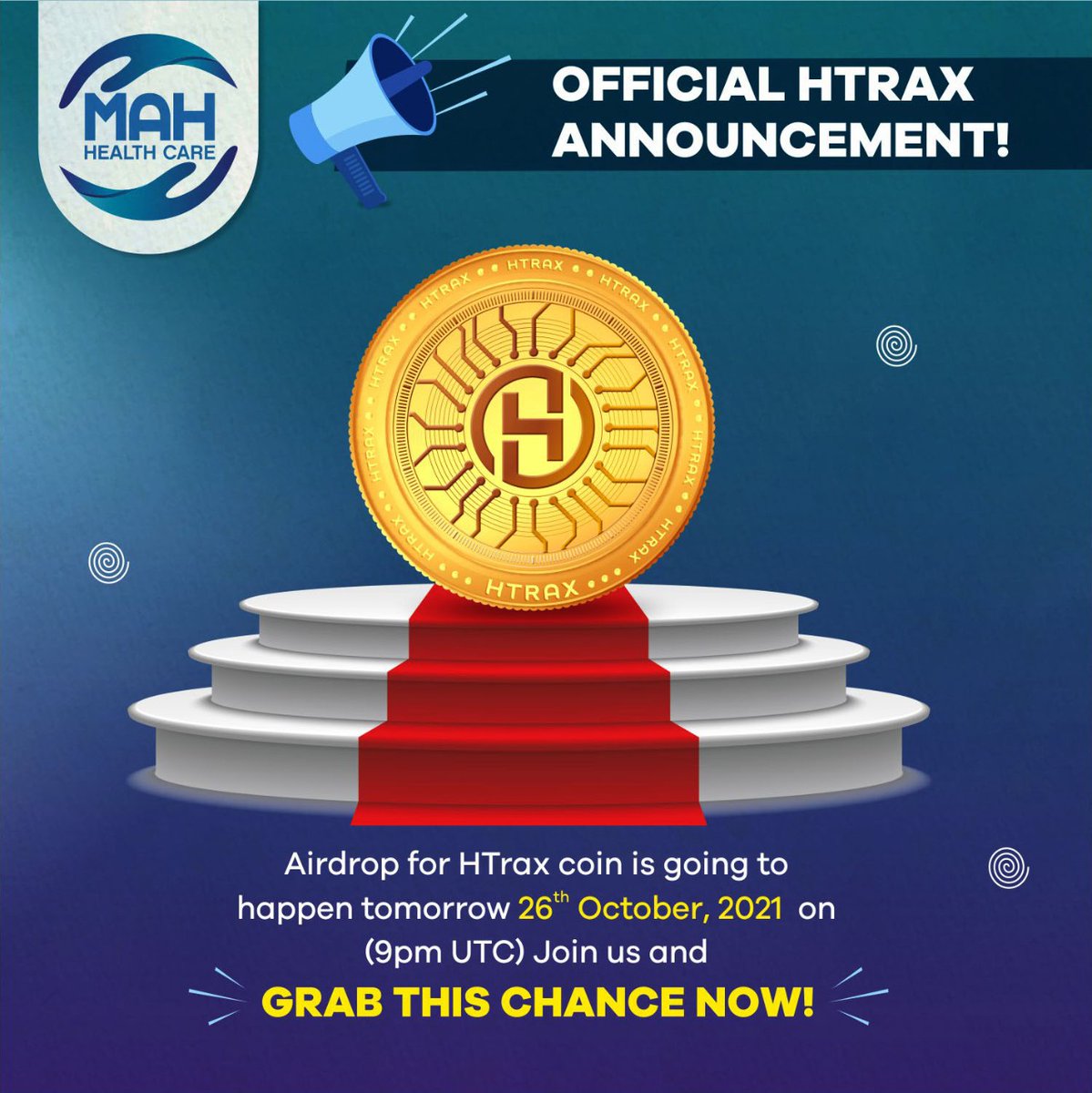 HTraxCoin's tweet photo. To all our Htrax community, we are happy to announce this great news. Airdrop will start tomorrow! Yes, you got it right! 😉 Join Htrax airdrop and be the first to have Htrax coin that soon be in top crypto exchanges!

Stay tuned!

https://t.co/xfmYNt5Ut0
https://t.co/QMSpnRi10M https://t.co/MOud4KaloM