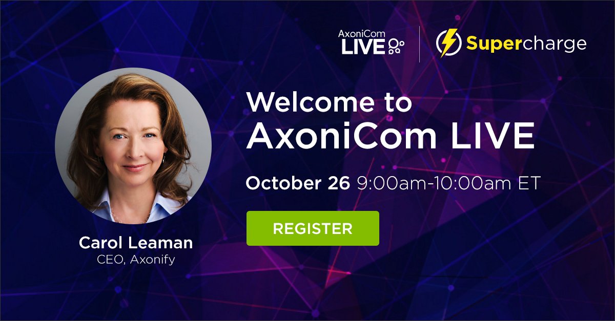 The big day is one sleep away! AxoniCom LIVE kicks off at 9am ET on October 26th with a warm welcome from our CEO <a href="/CarolLeaman/">CarolLeaman</a>.

There’s still time to squeeze in a last minute registration (even if you can’t attend live, we’ll send you a recording)! 

ow.ly/hyuk50GwOP3