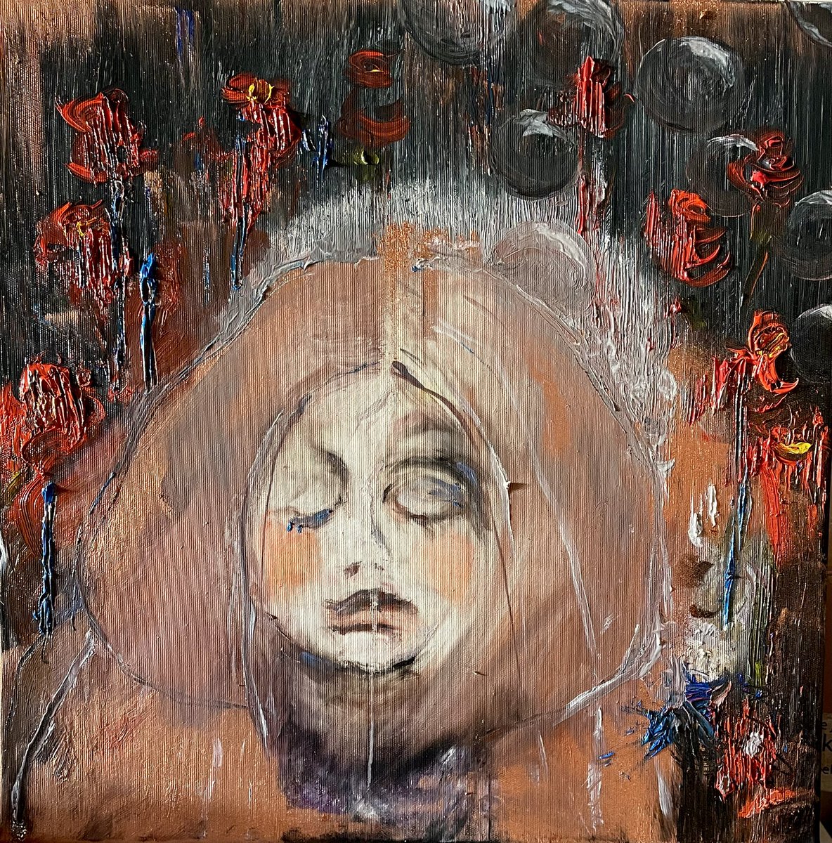 BlythexSmith's tweet photo. Carré VIP. #carrévip #oilpainting #huilesurtoile #bronzepowder #carrémentfatiguée #chronicpain #chronicpainter https://t.co/hLliDutxzr