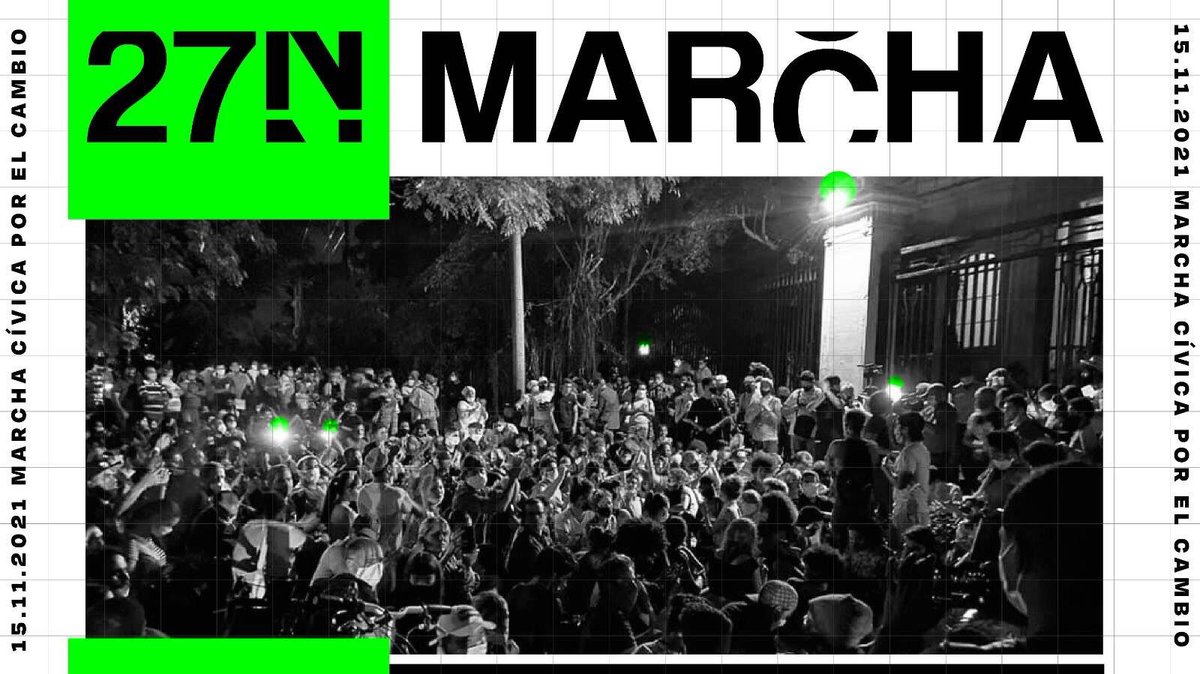 27N MARCHA EL 15 DE NOVIEMBRE 

Por la liberación de los manifestantes presos, contra la violencia y el autoritarismo, por la paz y el respeto a nuestros derechos civiles y políticos, por una solución democrática a nuestras diferencias.

🔗léalo aquí 👉  bit.ly/3Eh6DWq