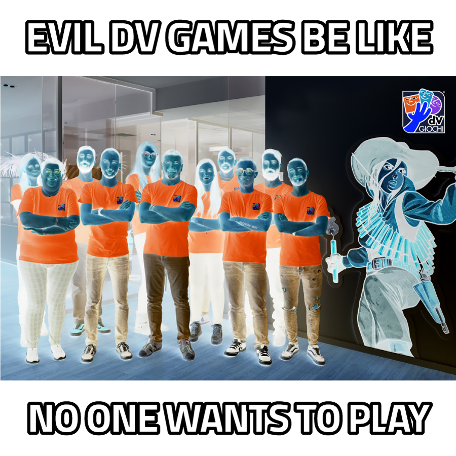 dVGiochi's tweet photo. Hello, we are the evil DV Games. 😈
#EvilMemes #EvilBeLike #meme #DVGames #dVGiochi #GiochiDaTavolo #BoardGames #TabletopGames https://t.co/XxXXcfGUoI