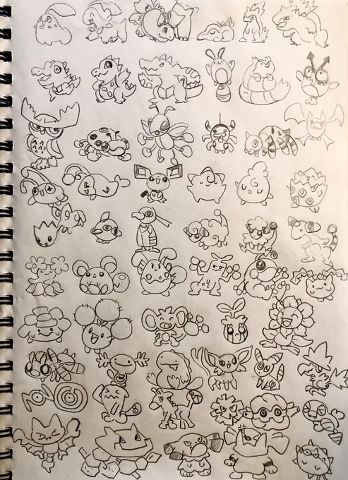 Drawing half the Johto Mons from memory ✨ 
