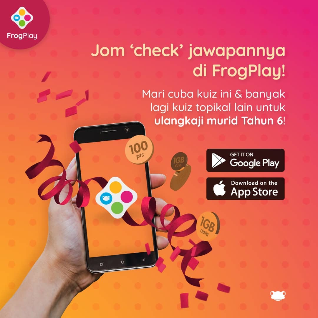 FrogAsia's tweet photo. Ramai ke masih keliru cara nak guna perkataan ini?
Cuba jawab soalan kuiz ini! Murid juga boleh dapatkan lebih banyak lagi soalan kuiz seperti ini di FrogPlay 🐸
📲Muat turun aplikasi #FrogPlay dari Google Play Store atau Apple App Store.
#frogasia #pdpr #belajardarirumah #edtech https://t.co/Tt3lyexLrF