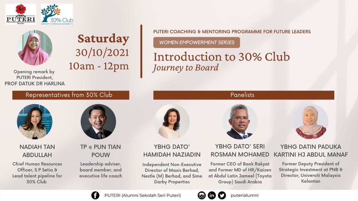 puterialumni's tweet photo. Women Empowerment Series: 30 October 2021, save the date! https://t.co/ryWa9w8hjQ