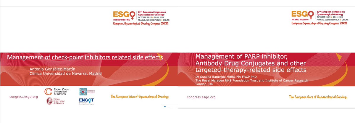 #ESGO2021 Tackling side effects of new cancer therapies- essential to give patients the best chance of continuing treatment. Delighted to be chairing and speaking live @ESGO_society
