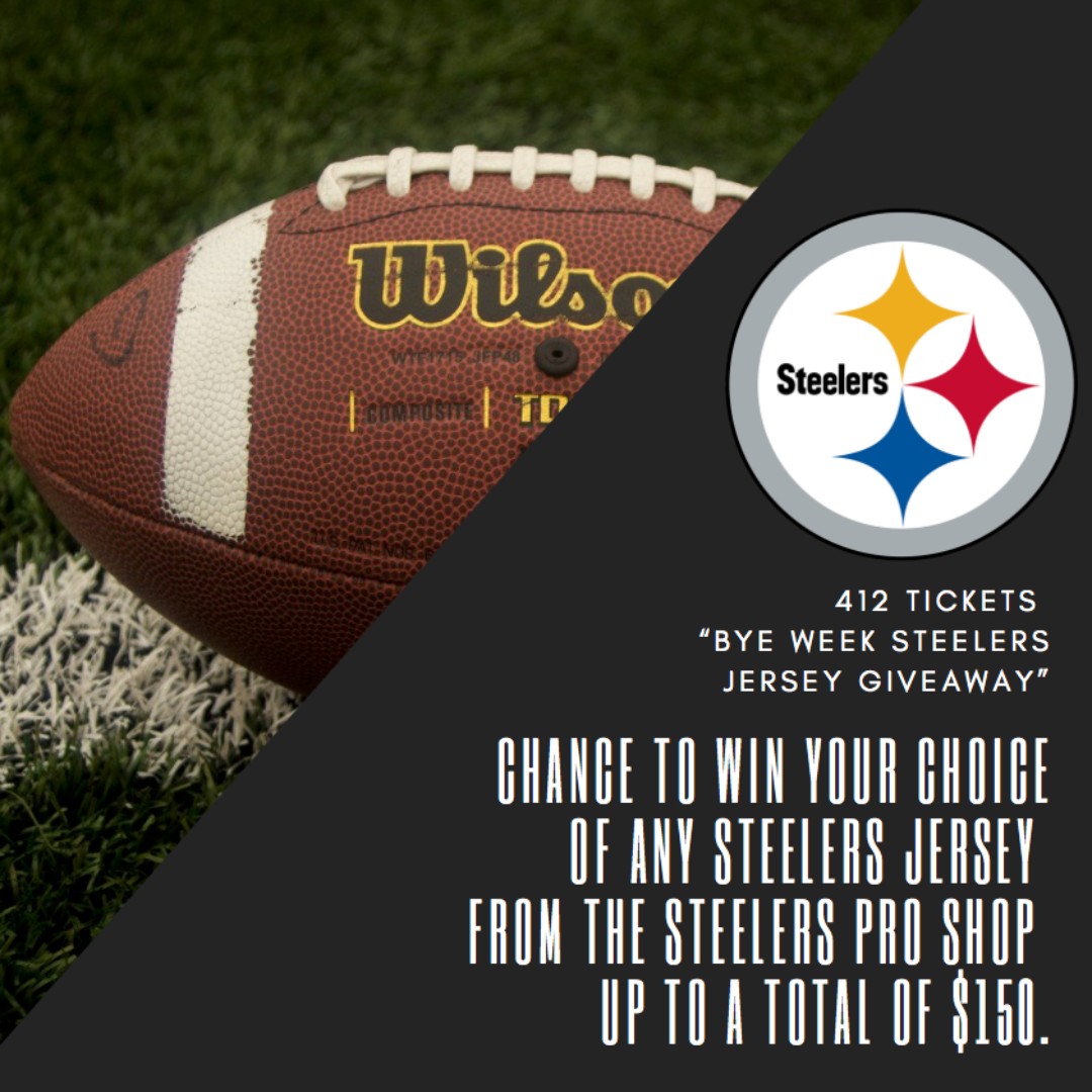 412Tickets's tweet photo. #SteelersTwitter, #ByeWeekJerseyGiveaway Time
Chance to Win your Choice of Any #Steelers Jersey @SteelersShop or @OfficialNFLShop up to a $150 Total
Starts Now until Tue. 10/26 11:59pm
To Enter: Follow, Retweet &amp; Tag 4 or more Friends
Enter on IG @412Tickets too for Another Entry https://t.co/bBpopVhBfU