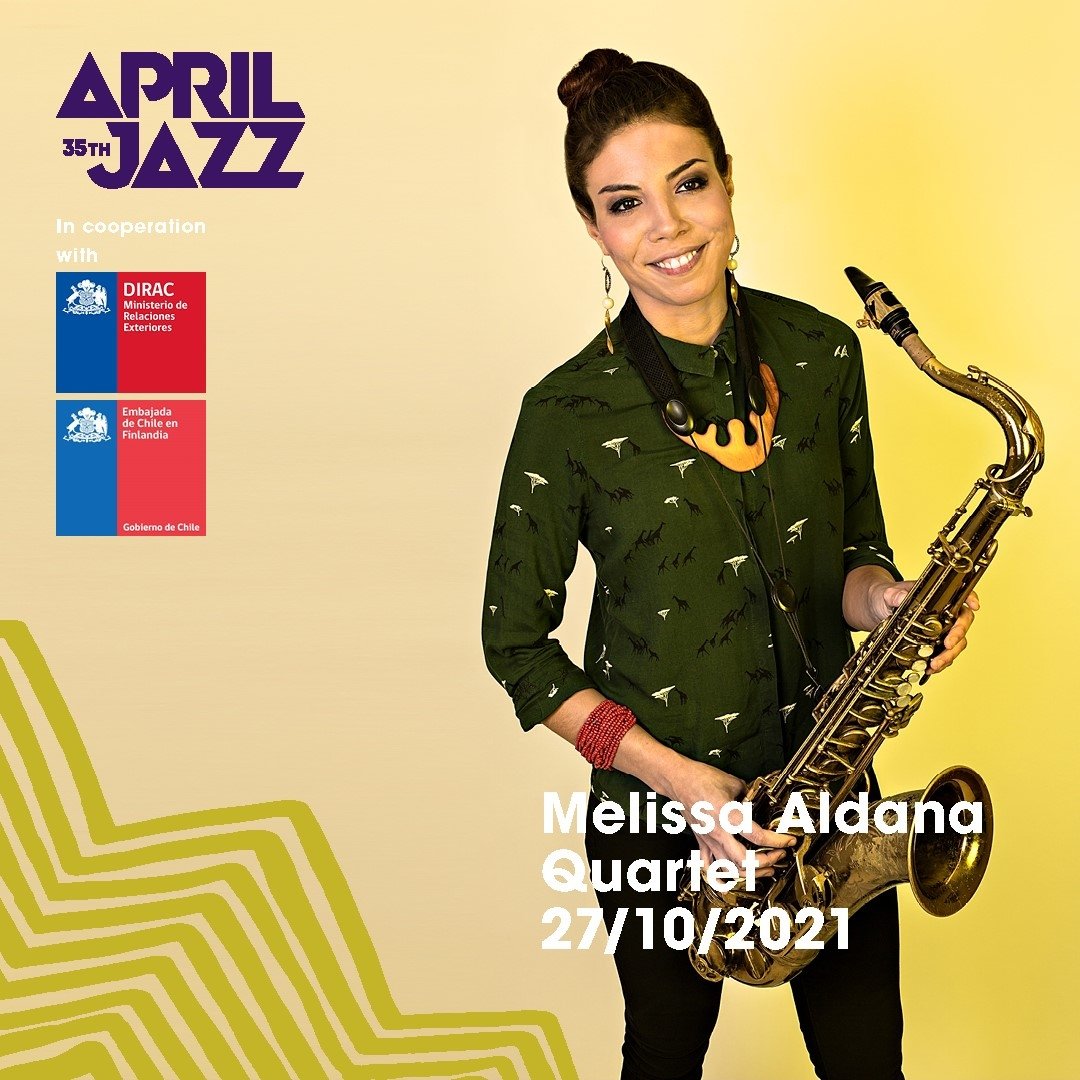 echilefinlandia's tweet photo. 📢 The Chilean saxophonist Melissa Aldana will perform with her quartet at #apriljazz on Wed 27.10, 8:00pm at the Espoo Cultural Centre 🎷🎶  https://t.co/CsOhSlJ8fx https://t.co/L9JGtd8EME