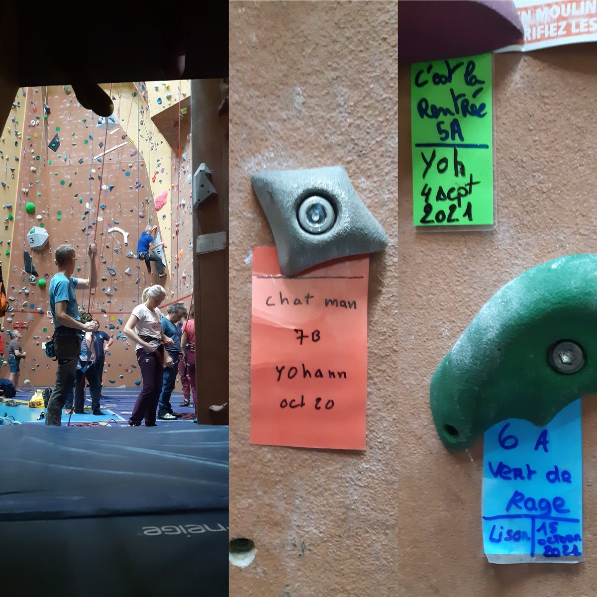 La #SAE de @villelescar sera ouverte aux adhérents du Club demain soir mardi 26/10 de 18h à 21h avec accès au matériel. Ce sera l'occasion de venir essayer de nouvelles voies en 5A, 6A, 7B. Seules conditions pour venir sur ce créneau : être autonome en moulinette + PASS Sanitaire