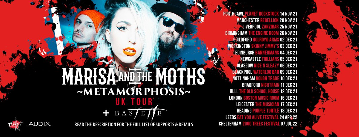Marisa_Moths's tweet image. Get your tickets booked for our upcoming UK tour now! 
All line-ups, details and ticket links available on the Facebook events and ticket link pages.

Links to tickets and Facebook events can be found via the link below:
linktr.ee/matmmetamorpho…

SEE YOU THERE! 

Love MATM x