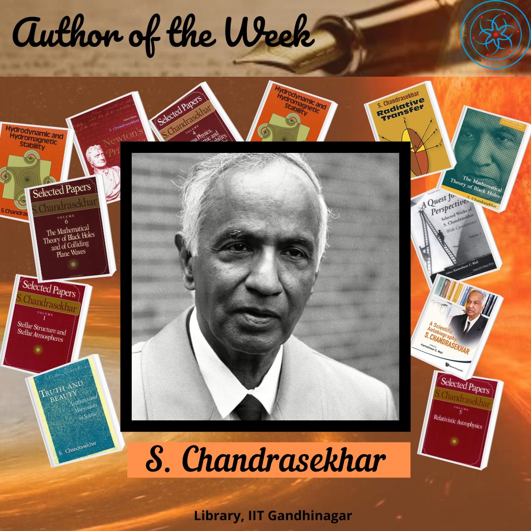 LibraryIITGN's tweet photo. This week our Author of the Week is 1983 Nobel Prize co-winner of Physics, Indian-American astrophysicist, Dr. Subrahmanyan Chandrasekhar.
#iitgn #iitgnlibrary #library #author #authoroftheweek #astrophysicist #nobelprizewinner https://t.co/sHhhlM9YnF