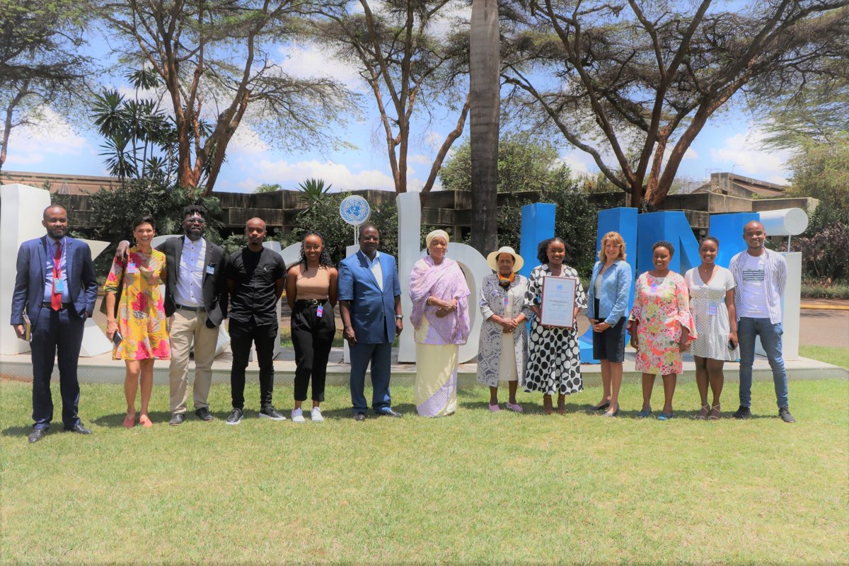 UnKenya's tweet photo. The 2021 @UN Person of the Year @wawiranjiru was accompanied by her relatives and her team at @Food4Education to receive her award https://t.co/4y6fxzfopv