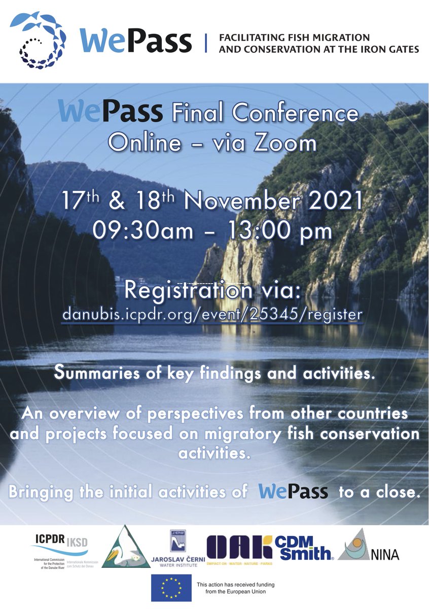 We_Pass_'s tweet photo. THREE WEEKS LEFT! 🕖  
Register today to find out about how we're securing the future of fish migration on the Danube.

Moderation by Steve Chaid (ORF), panel discussion with ICPDR Sturgeon Envoy, Karl Schwaiger, support by @EUEnvironment &amp; @RegioInterreg 
https://t.co/gxThu9TDi8 https://t.co/mXx3QDAnyz