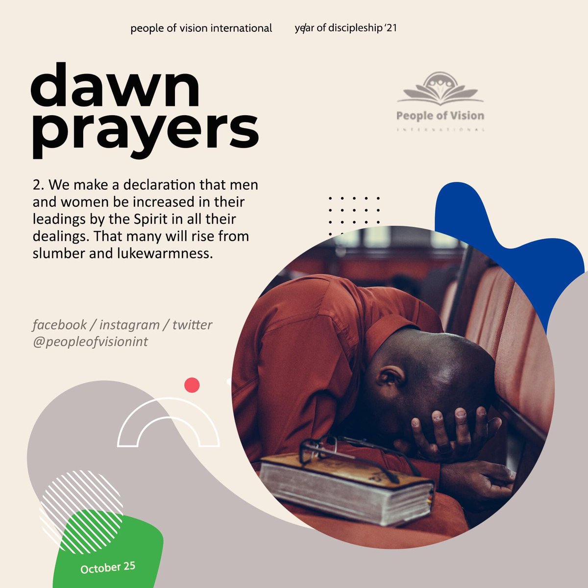 peopleofvisionx's tweet photo. "Early in the morning will my incense rise."
Everyday from 4.30am - 5.30am
Do well to join us this week!
#povi
#dawnprayers
#WalkingInPurpose
#FulfillingOurMission https://t.co/AYE8VSl9si