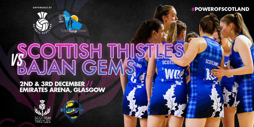 What better way to celebrate the launch of Scottish Women and Girls in Sport week than to announce our first International Test Series since 2019!
Netball Scotland w/ <a href="/sportscotland/">sportscotland</a> &amp; <a href="/glasgowlife/">Glasgow Life</a> are delighted to host Bajan Gems in December. Full details on website 🏴󠁧󠁢󠁳󠁣󠁴󠁿 🇧🇧