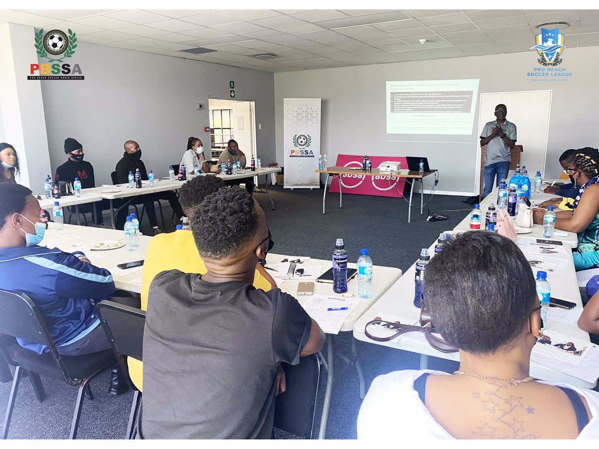 ProBeachSoccer1's tweet photo. [RECAP] A very special thanks to @AbsaSouthAfrica for taking the time to educate our teams on money management. 

#Pbssa #Woz’obona #PBSL https://t.co/JkWqhMFoj8