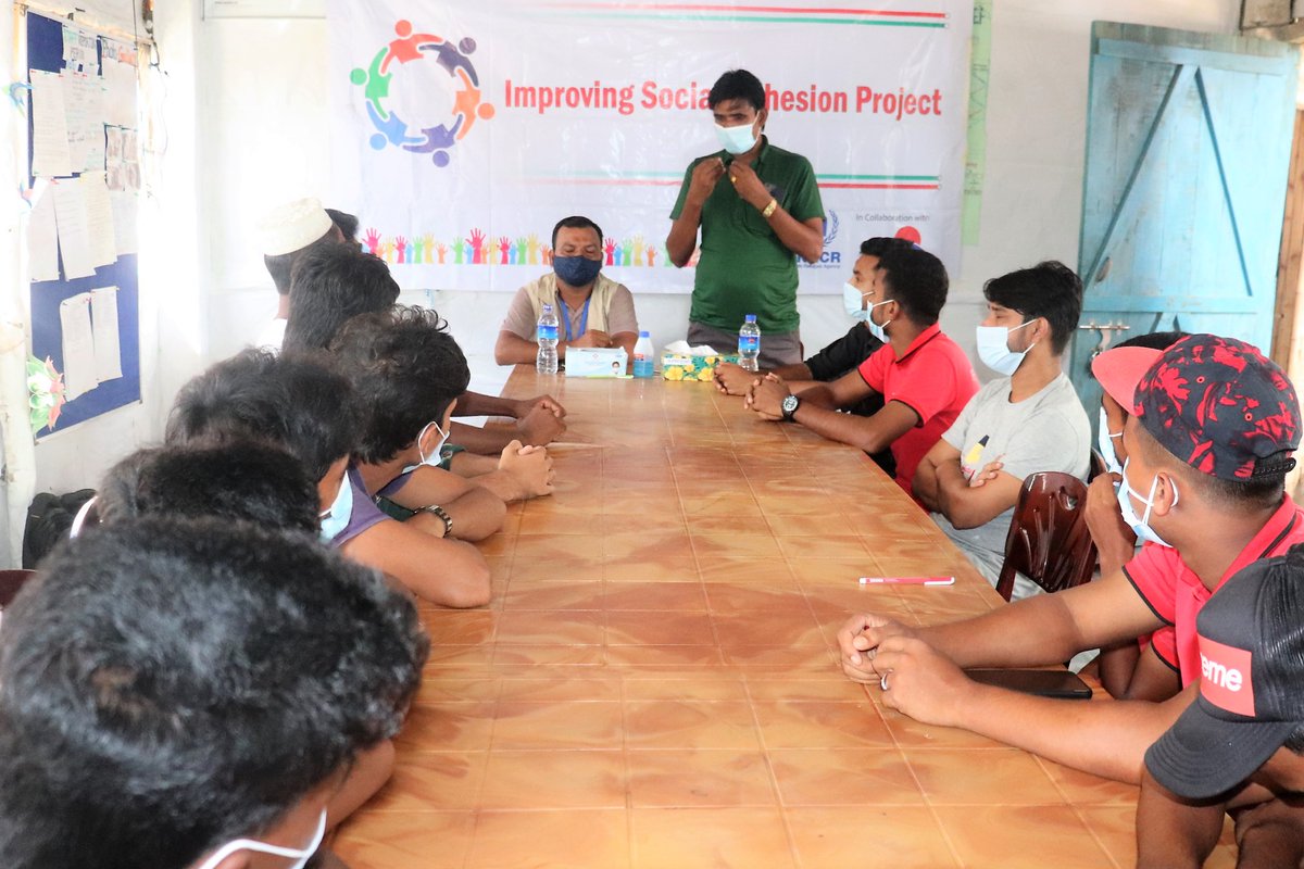 RTanjir's tweet photo. To engage youths with social cohesion activities, two friendly meetings between Rohingya and host community youths have been organized by @trust_coast  in collaboration with @UNHCR_BGD  at camp 22 and 1 East. https://t.co/NXqPV27N0f