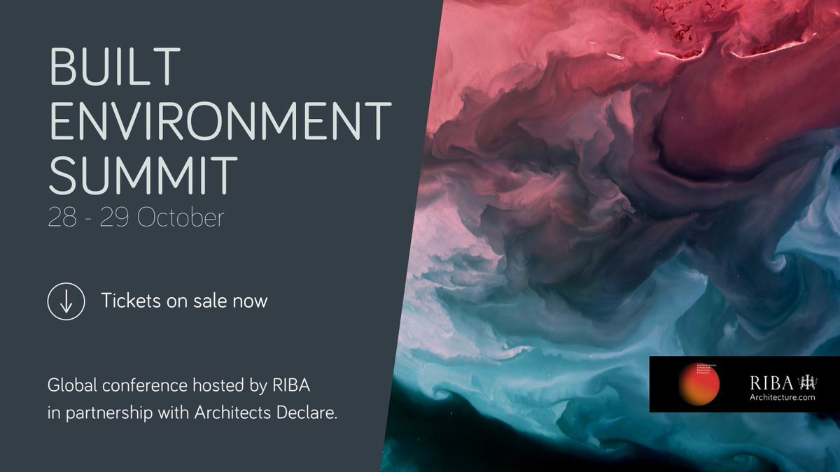 RIBA's tweet photo. 🗓️Next week alongside @archdeclare, we'll be hosting the Built Environment Summit: a global conference addressing the themes from our #BuiltfortheEnvironment report.

The time for change is now. https://t.co/wm2Tqs2Q17 #COP26 https://t.co/Rqb7dcspbg