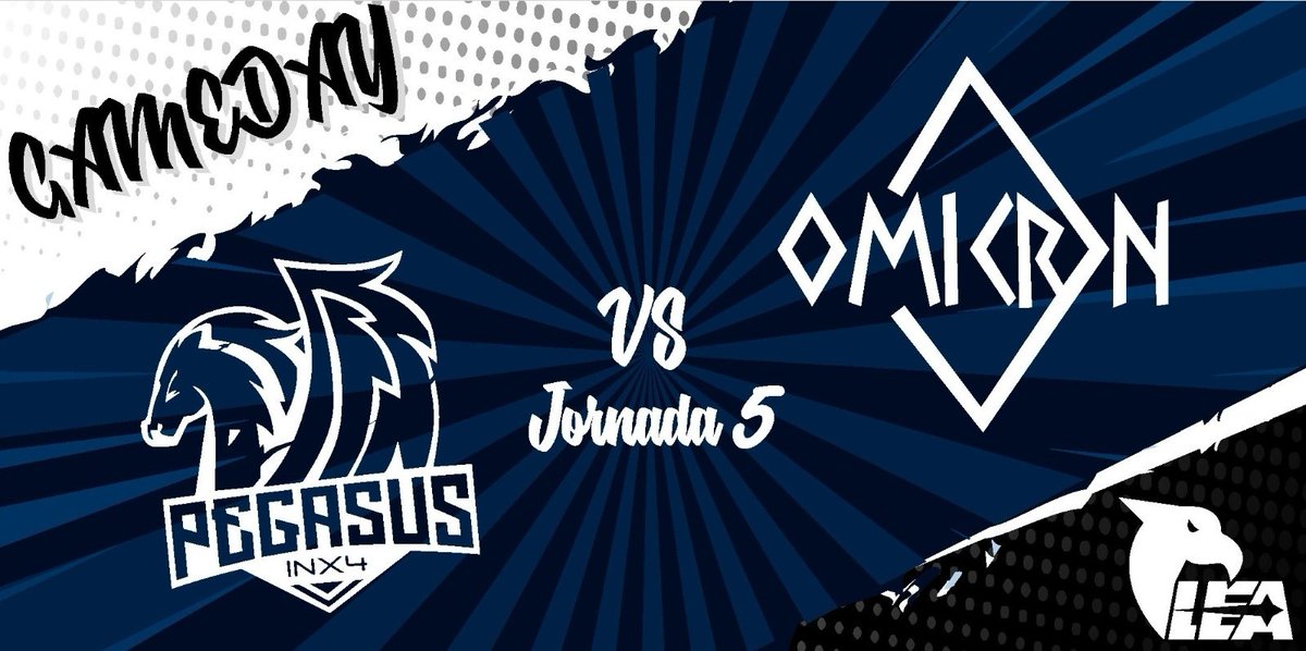 #MatchDay  / #LeagueOfLegends
LEA J5️⃣ / 3️⃣°Div 🆚 <a href="/EsportsOmicron/">Omikron eSports</a>
Nuestros potros alados vuelven a la carga hoy.
Vamos Pegasos.🐎🍀🇬🇷

🏆<a href="/LEAmateur_/">LEA</a>
🆚<a href="/EsportsOmicron/">Omikron eSports</a>
⏰22:30
⚔️Bo2

#GoPegasus