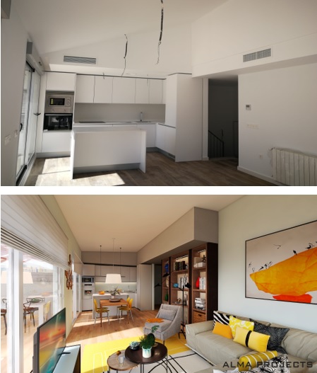 AlmaProjects's tweet photo. Vamos a realizar una serie de imágenes del antes y después de nuestros proyectos, en este en concreto, solo con mobiliario, complementos, iluminación y cortinas, se consigue un cambio espectacular.  #antesydespues #Design #interiorismo #Murcia #proyectos #reforma https://t.co/KK4WwT9Jc7