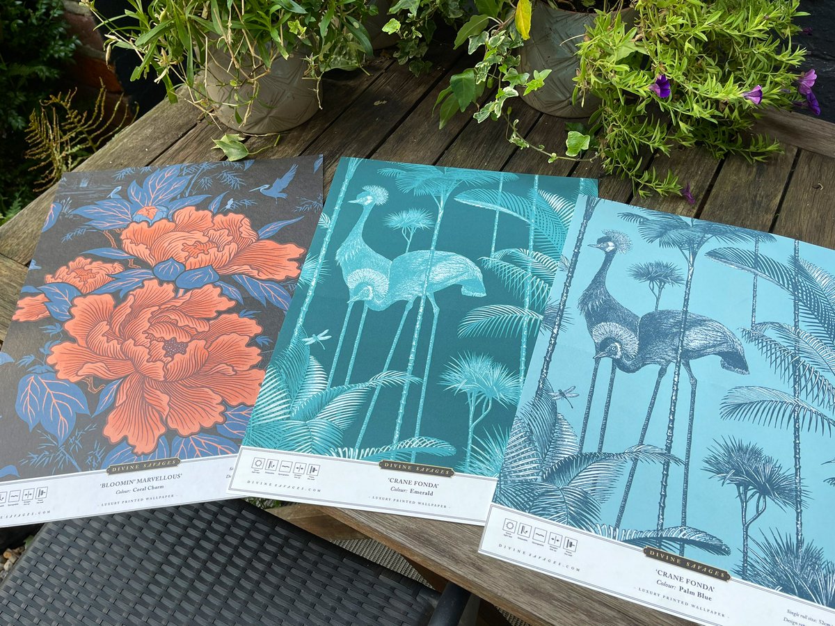 it’s a great start to my week when beautiful samples arrive from <a href="/Divine_Savages/">Divine Savages</a> 😍😍 they are for a cloakroom project, the place in your home to go BOLD on your design choices 😉