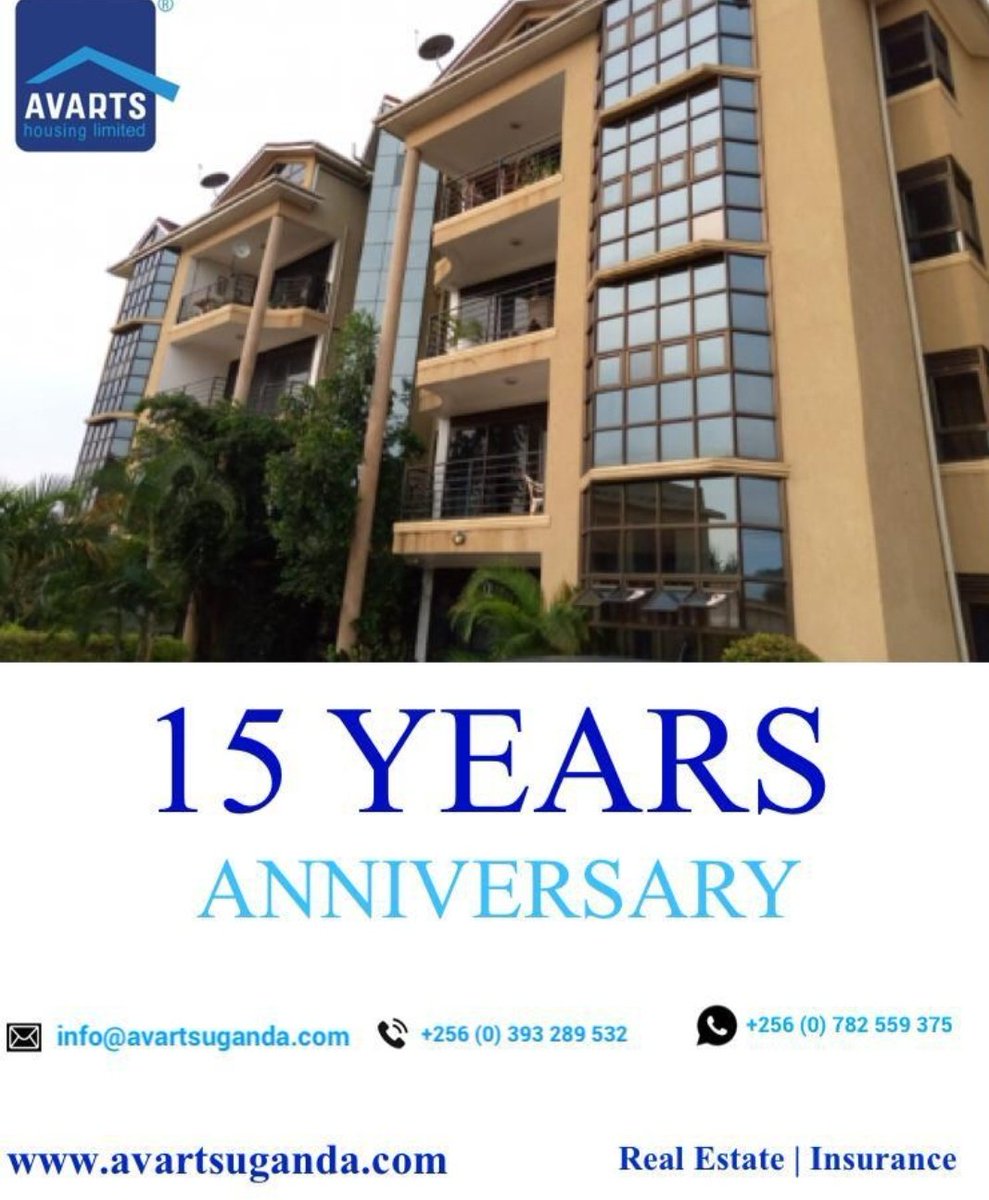 RealtorsAnd's tweet photo. Mondays are just mini new years.

From everyone here at the team , we want to wish you a happy 15th anniversary. 

Happy anniversary @avartsuganda . Let's keep building Uganda 's real estate together. 

#EpicRealtors https://t.co/MTlAlpRqG0